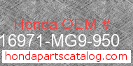 Honda 16971-MG9-950 genuine part number image