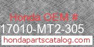 Honda 17010-MT2-305 genuine part number image