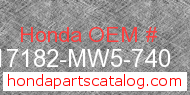 Honda 17182-MW5-740 genuine part number image