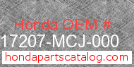 Honda 17207-MCJ-000 genuine part number image