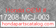 Honda 17208-MCJ-003 genuine part number image