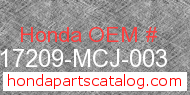 Honda 17209-MCJ-003 genuine part number image