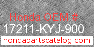 Honda 17211-KYJ-900 genuine part number image