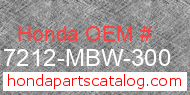 Honda 17212-MBW-300 genuine part number image
