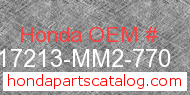 Honda 17213-MM2-770 genuine part number image