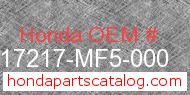 Honda 17217-MF5-000 genuine part number image
