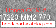 Honda 17220-MM2-770 genuine part number image