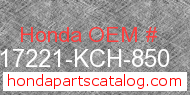 Honda 17221-KCH-850 genuine part number image