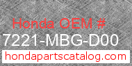 Honda 17221-MBG-D00 genuine part number image