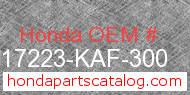 Honda 17223-KAF-300 genuine part number image