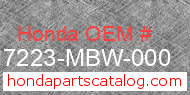 Honda 17223-MBW-000 genuine part number image