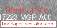 Honda 17223-MGP-A00 genuine part number image