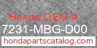 Honda 17231-MBG-D00 genuine part number image