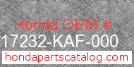 Honda 17232-KAF-000 genuine part number image