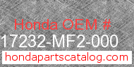Honda 17232-MF2-000 genuine part number image