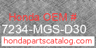 Honda 17234-MGS-D30 genuine part number image