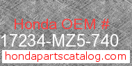 Honda 17234-MZ5-740 genuine part number image
