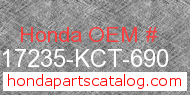 Honda 17235-KCT-690 genuine part number image
