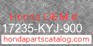 Honda 17235-KYJ-900 genuine part number image