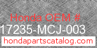 Honda 17235-MCJ-003 genuine part number image