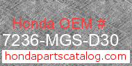 Honda 17236-MGS-D30 genuine part number image