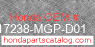 Honda 17238-MGP-D01 genuine part number image
