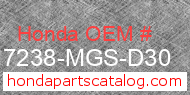 Honda 17238-MGS-D30 genuine part number image