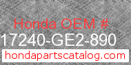 Honda 17240-GE2-890 genuine part number image