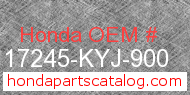 Honda 17245-KYJ-900 genuine part number image