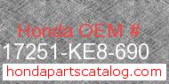 Honda 17251-KE8-690 genuine part number image