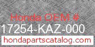 Honda 17254-KAZ-000 genuine part number image