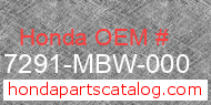 Honda 17291-MBW-000 genuine part number image