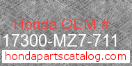 Honda 17300-MZ7-711 genuine part number image