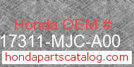 Honda 17311-MJC-A00 genuine part number image
