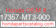 Honda 17357-MT3-000 genuine part number image