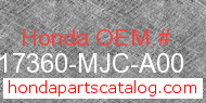 Honda 17360-MJC-A00 genuine part number image