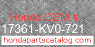 Honda 17361-KV0-721 genuine part number image