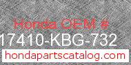 Honda 17410-KBG-732 genuine part number image