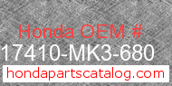 Honda 17410-MK3-680 genuine part number image