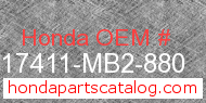 Honda 17411-MB2-880 genuine part number image