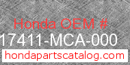 Honda 17411-MCA-000 genuine part number image