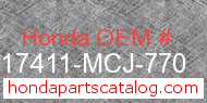 Honda 17411-MCJ-770 genuine part number image