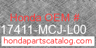 Honda 17411-MCJ-L00 genuine part number image