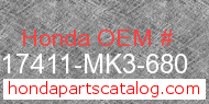 Honda 17411-MK3-680 genuine part number image