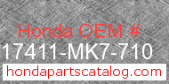 Honda 17411-MK7-710 genuine part number image