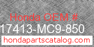 Honda 17413-MC9-850 genuine part number image