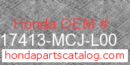Honda 17413-MCJ-L00 genuine part number image