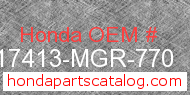 Honda 17413-MGR-770 genuine part number image