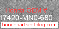 Honda 17420-MN0-680 genuine part number image