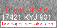 Honda 17421-KYJ-901 genuine part number image